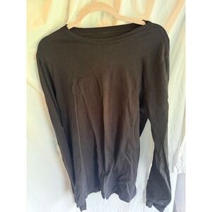 George Mens Long Sleeve Crew Neck T-Shirt Black Size Medium 38-40 Basic Tee
